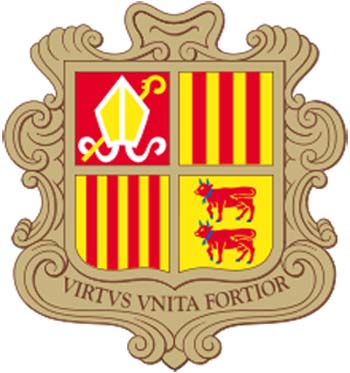 El escudo del Principado de Andorra