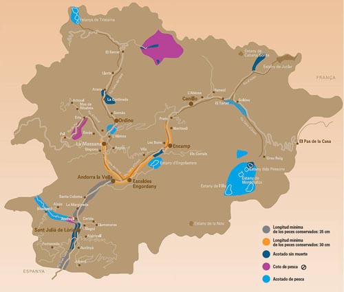 Map of Fishing in Andorra